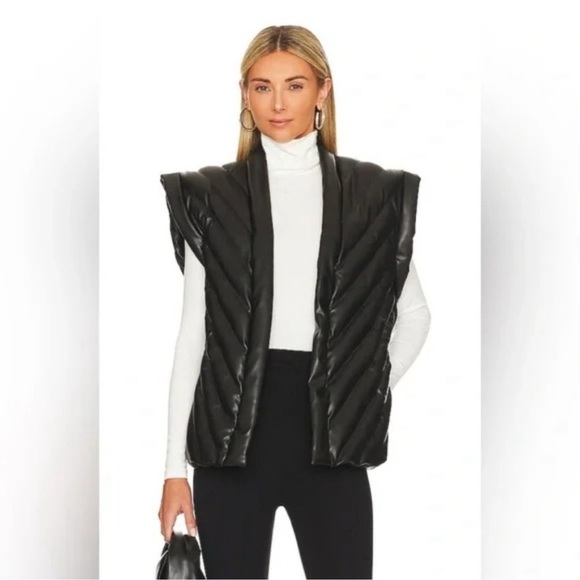Blank NYC Anthropologie Faux Leather Puffer Vest - Picture 3 of 11